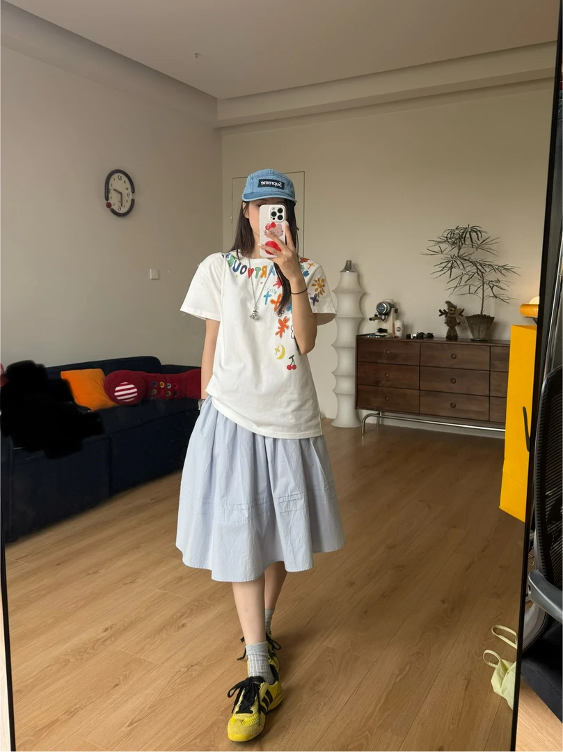 来自b0【重工小蓝裙】夏日设计感简约气质半身裙【B7624】