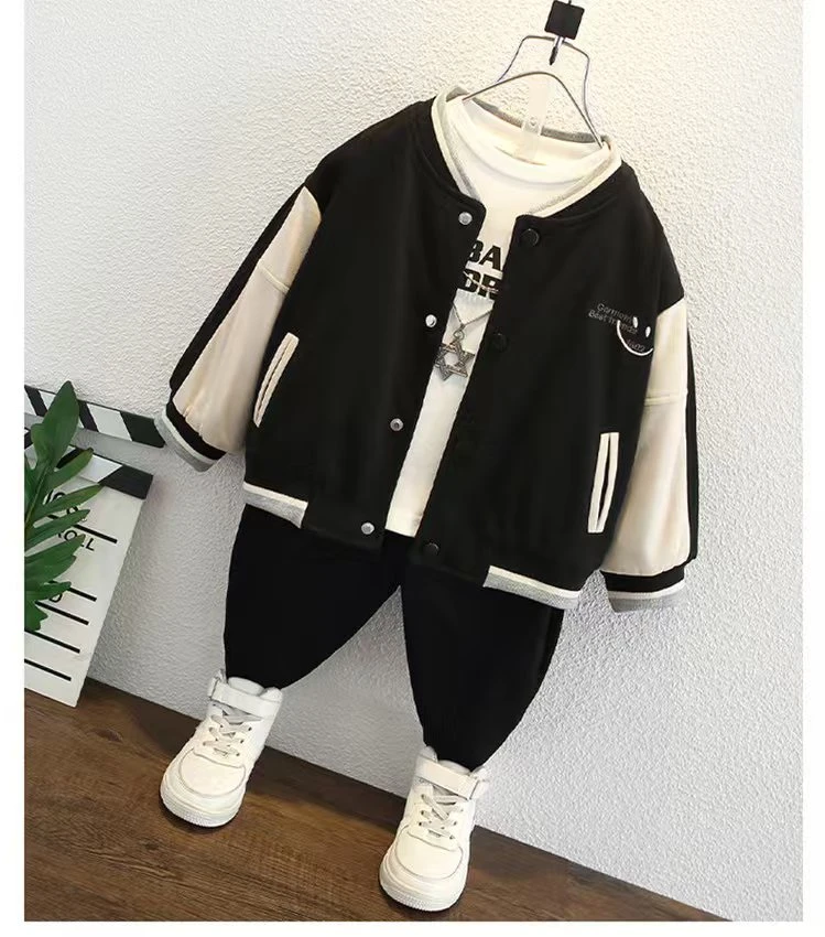 儿童长袖洋气时尚休闲百搭韩版春季棒球服外套气时尚休闲