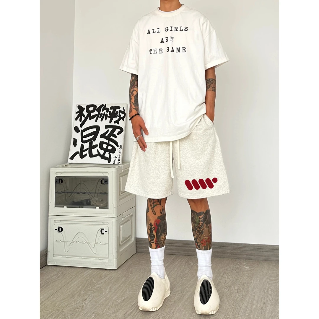 Cebrodz潮牌新款短裤男士美式高街休闲百搭夏季宽松重磅五分裤子