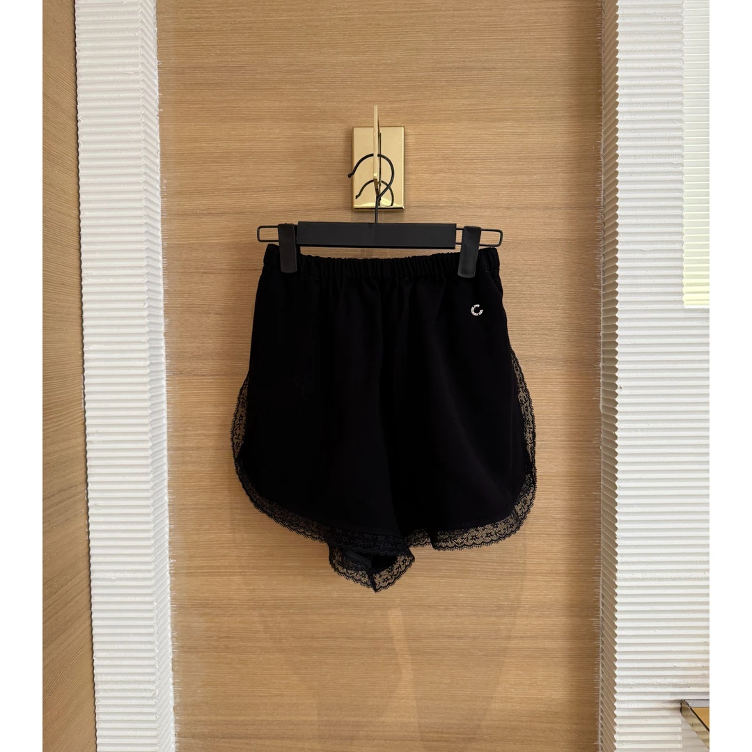 “轻奢私服” “蕾丝裤”夏季松紧腰纯色女士花边短裤18908