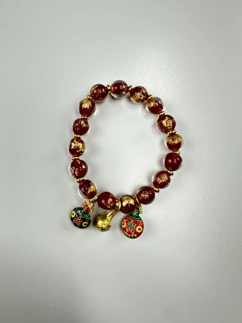 Z027 红色时尚精美10mm手串+吞金兽（无礼盒）