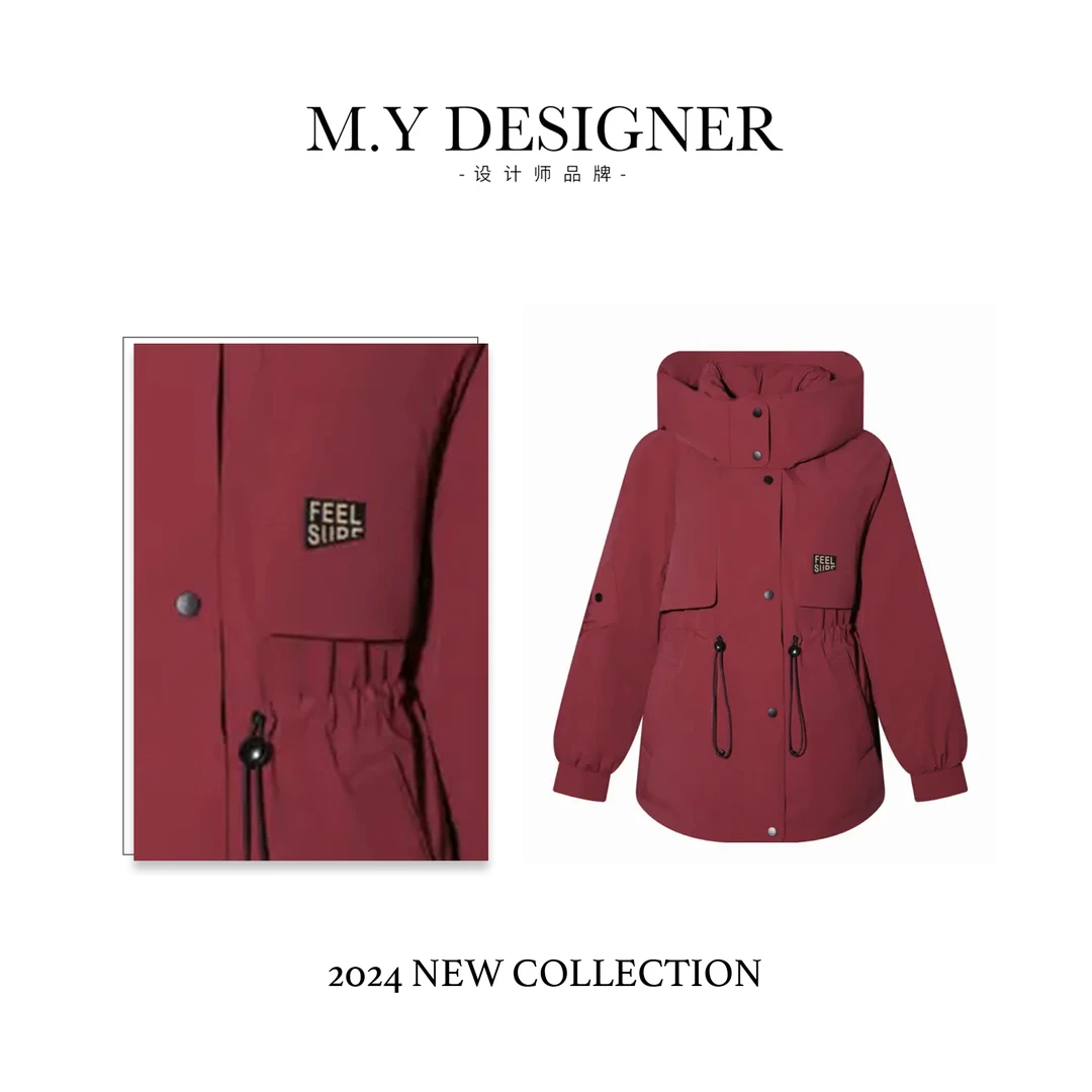 M.Y媛总 连帽收腰工装女款羽绒服82669