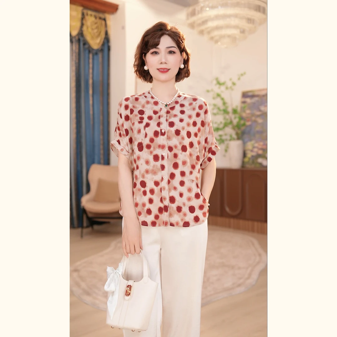 2025新款洋气中老年女装时尚两件套洋气妈妈夏季上衣服套装