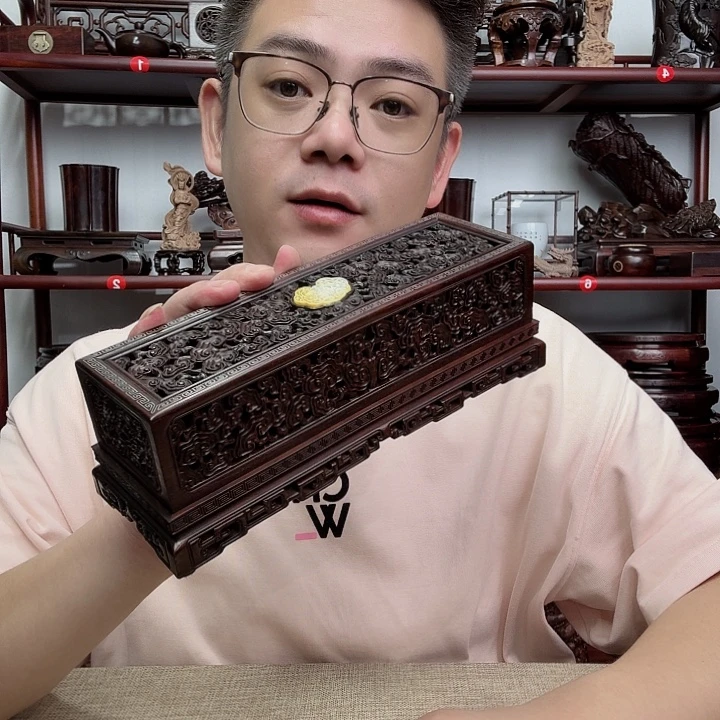 大红酸枝工艺品底座