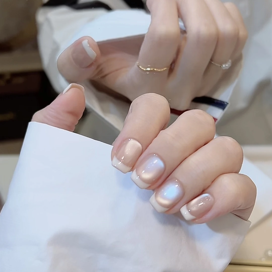 TugeNail “月牙湾” 五花肉追光猫眼春夏美甲高级感简约美甲TGLI