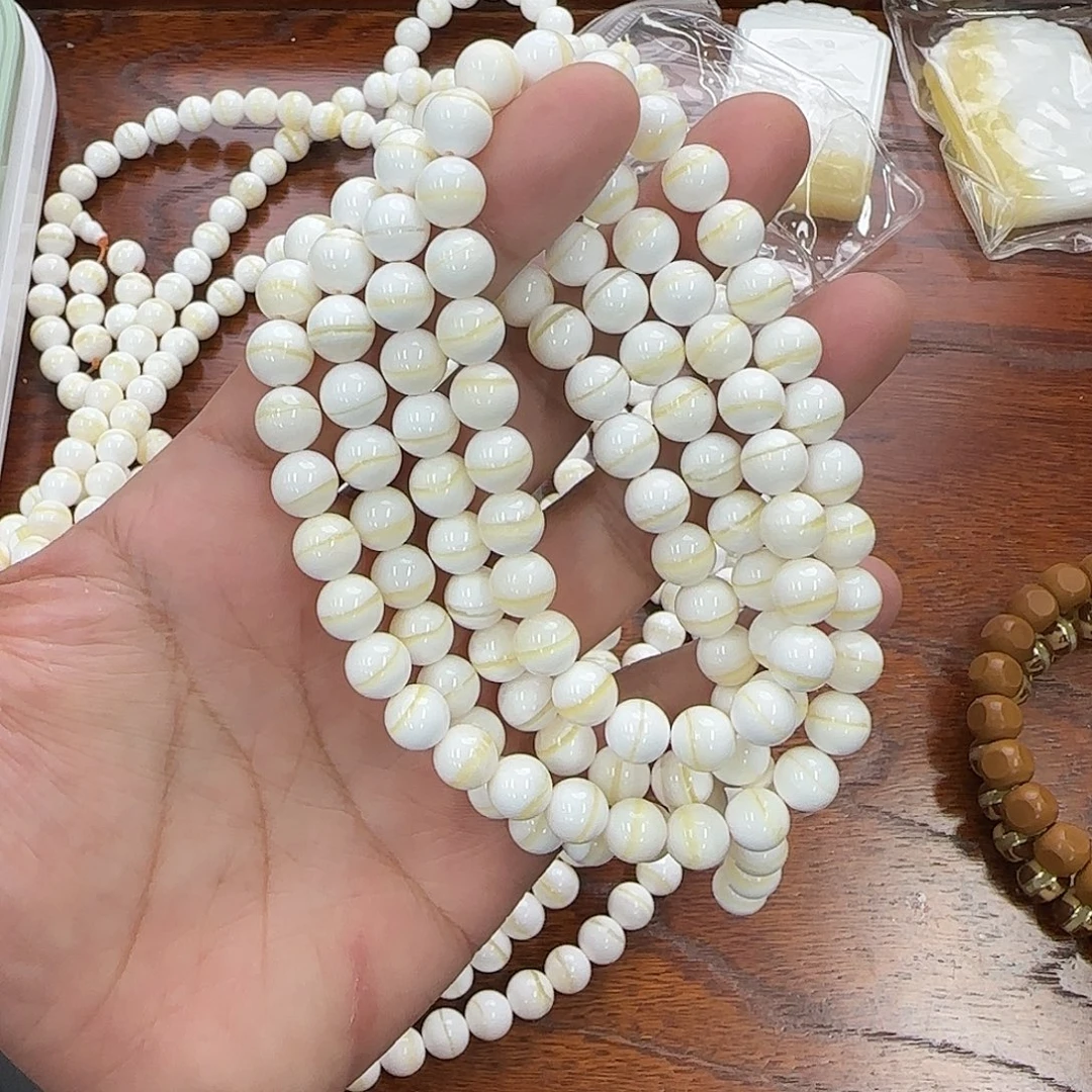 白玉菩提手串8m108一线天
