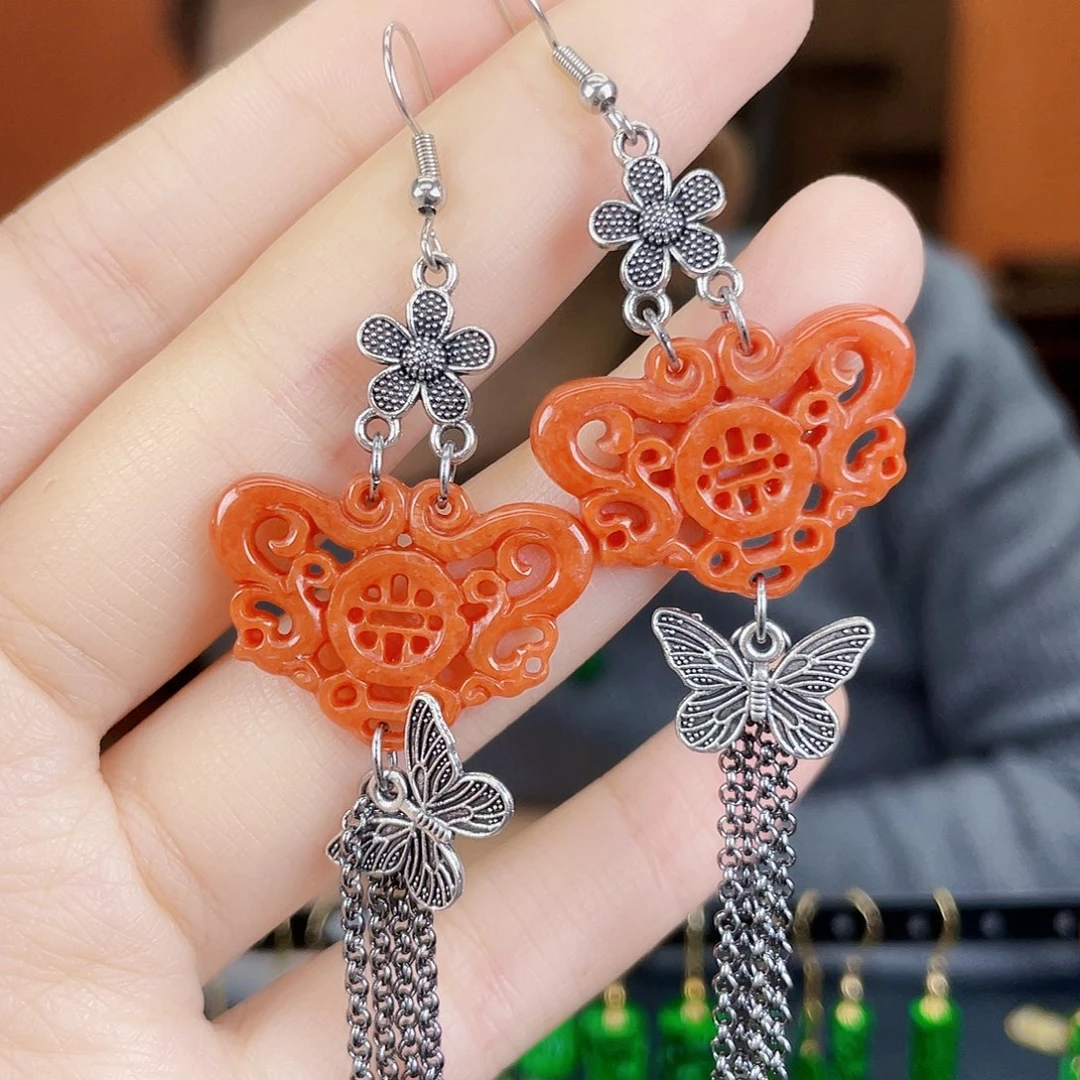 翡翠未镶嵌耳饰饰品