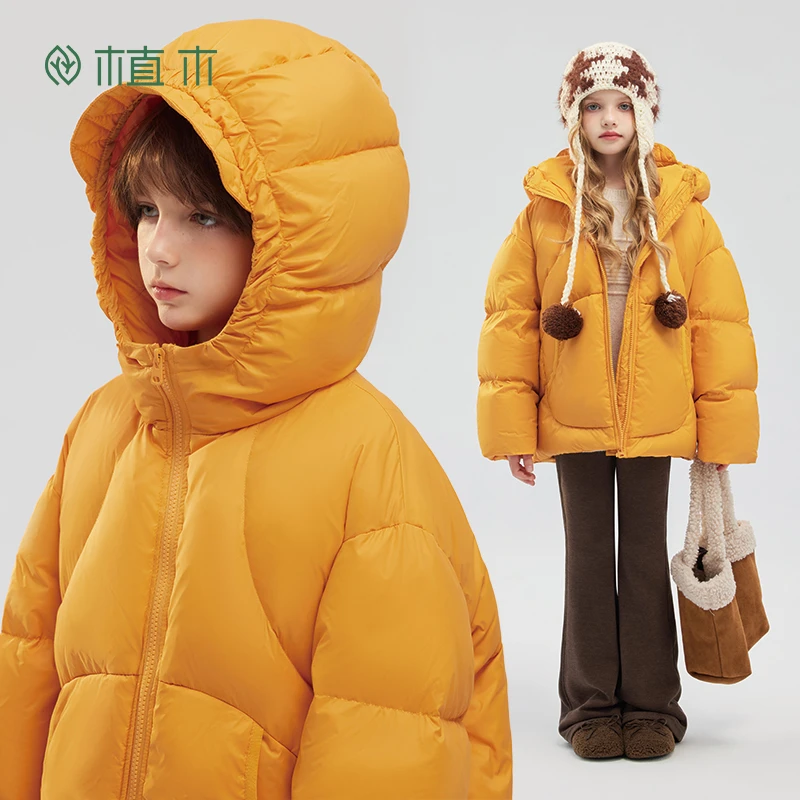 植木童装儿童羽绒服中大童连帽杜邦三防男童羽绒服2025冬季新款
