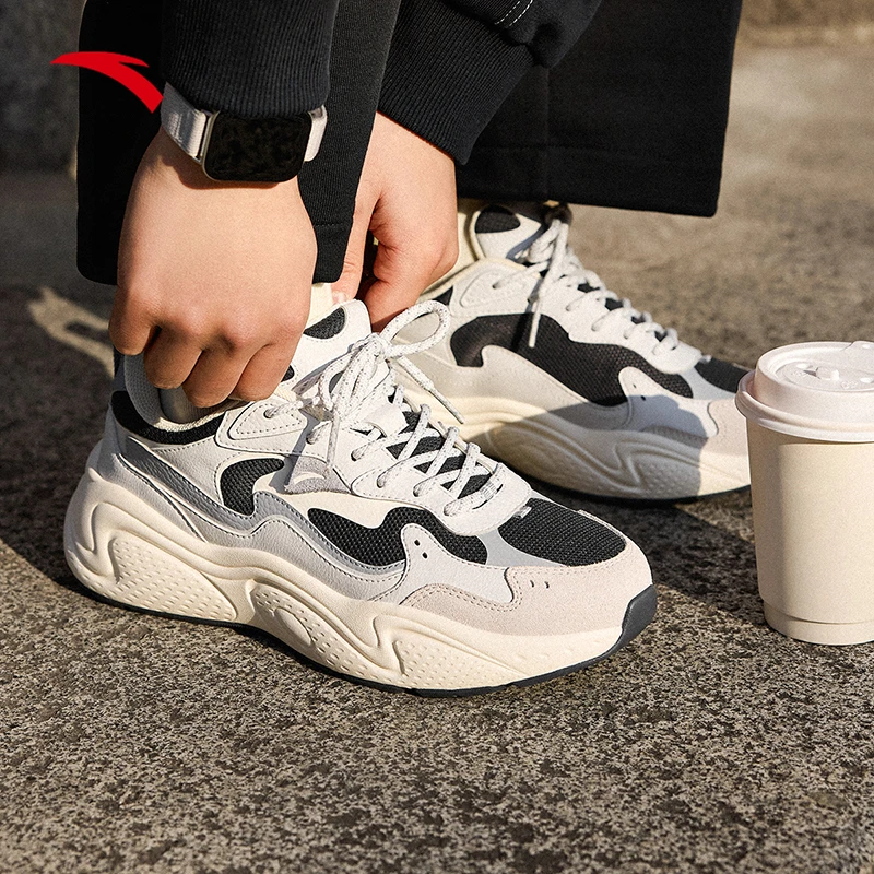 安踏星辰休闲鞋2025夏季网面透气男女鞋厚底舒适运动鞋百搭老爹鞋