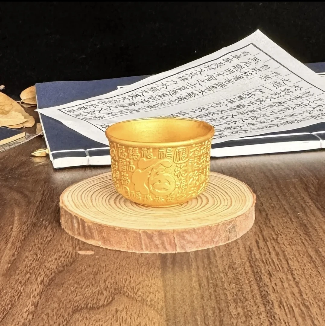 【惠惠甄选】 中式复古精雕合金杯拍一发四【赠礼盒】A035