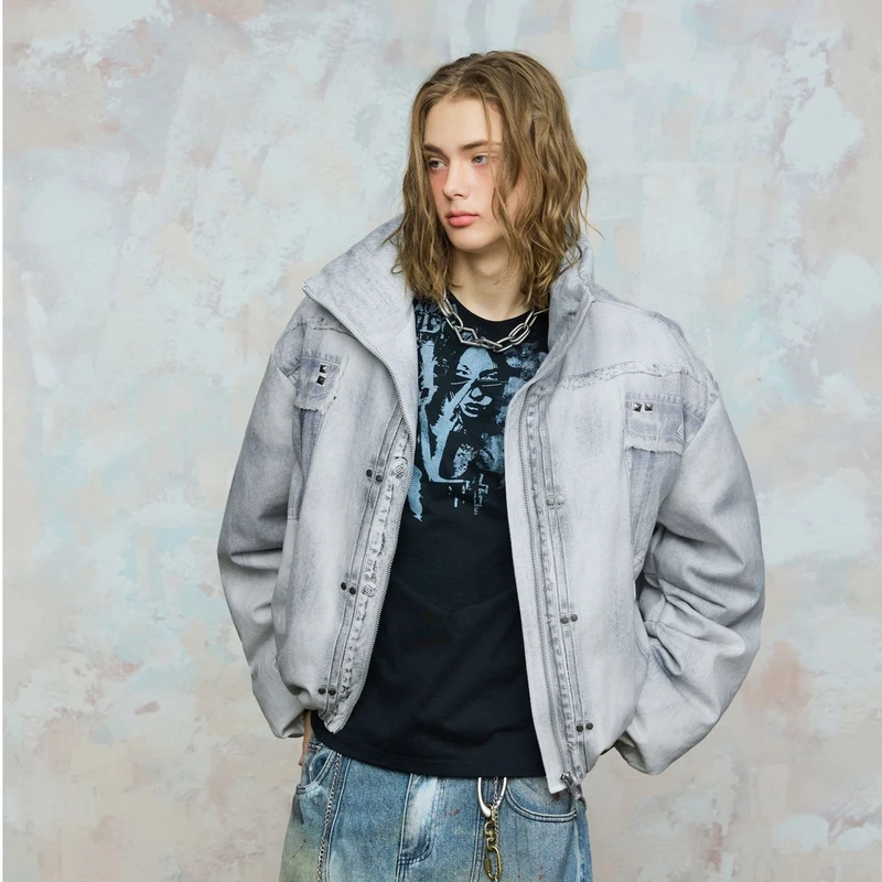 【韩子豪】Rocawear美式潮流双面印花御寒保暖外套男生羽绒服男