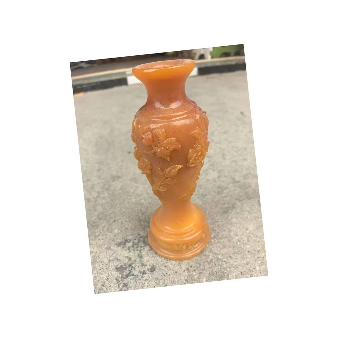 橘韵雕花玉瓶饰品摆件居家
