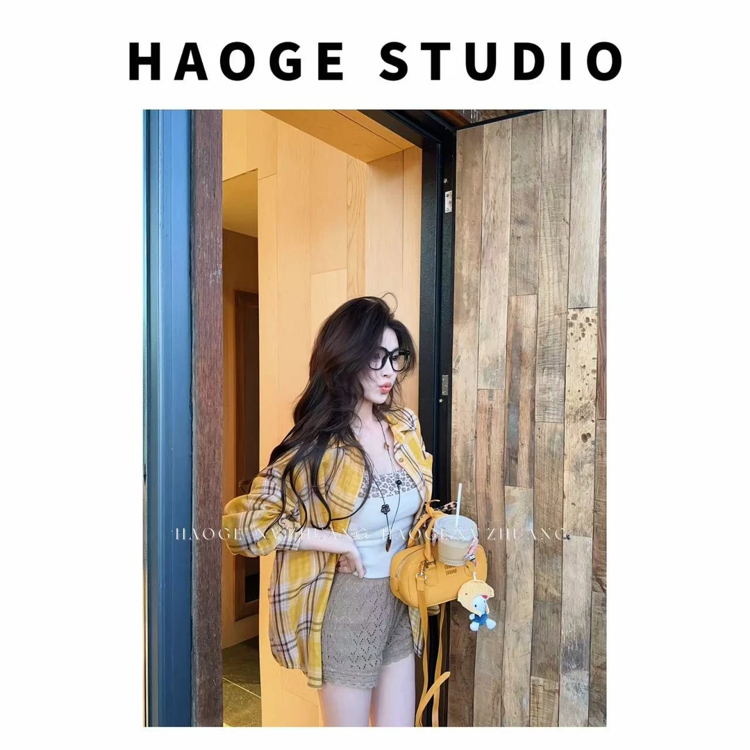 【千寻严选】格子衬衫预X5CS0240A显瘦气质网红时尚百搭休闲设计感