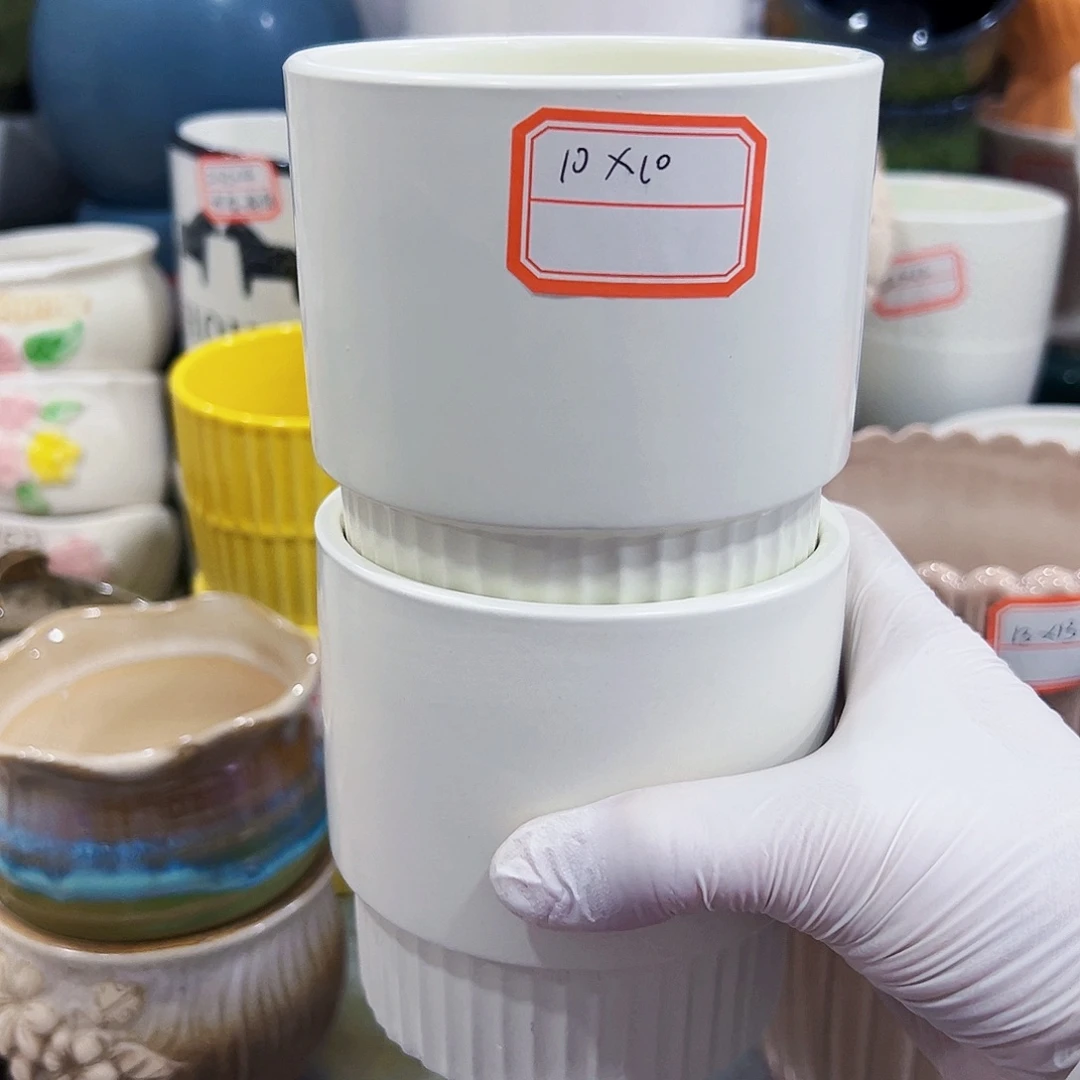 有孔，外贸尾单陶瓷花盆凑单10米包邮