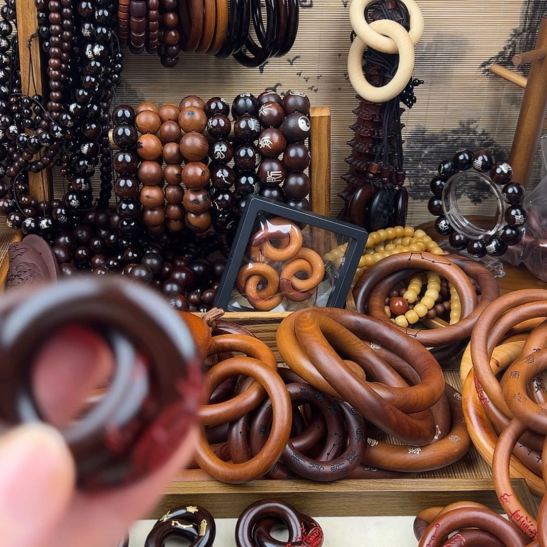 鑫***海2.5内径枣木玉化手工乾坤圈