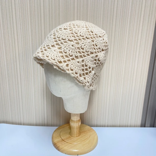 重磅加厚！冬季百搭手工钩花山羊绒帽子女双面双层保暖护耳包头帽