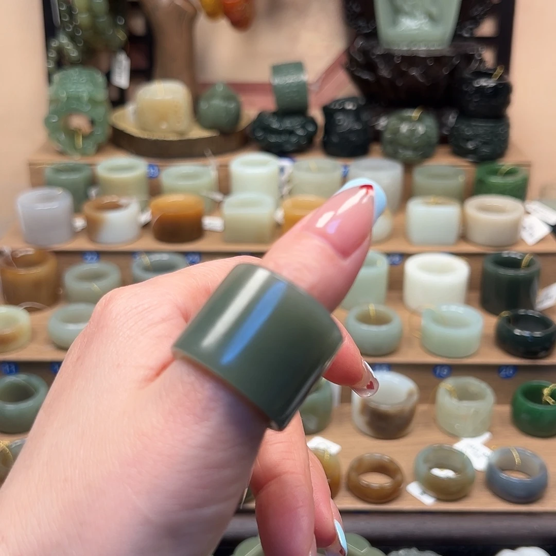 和田玉未镶嵌戒指21内径26号