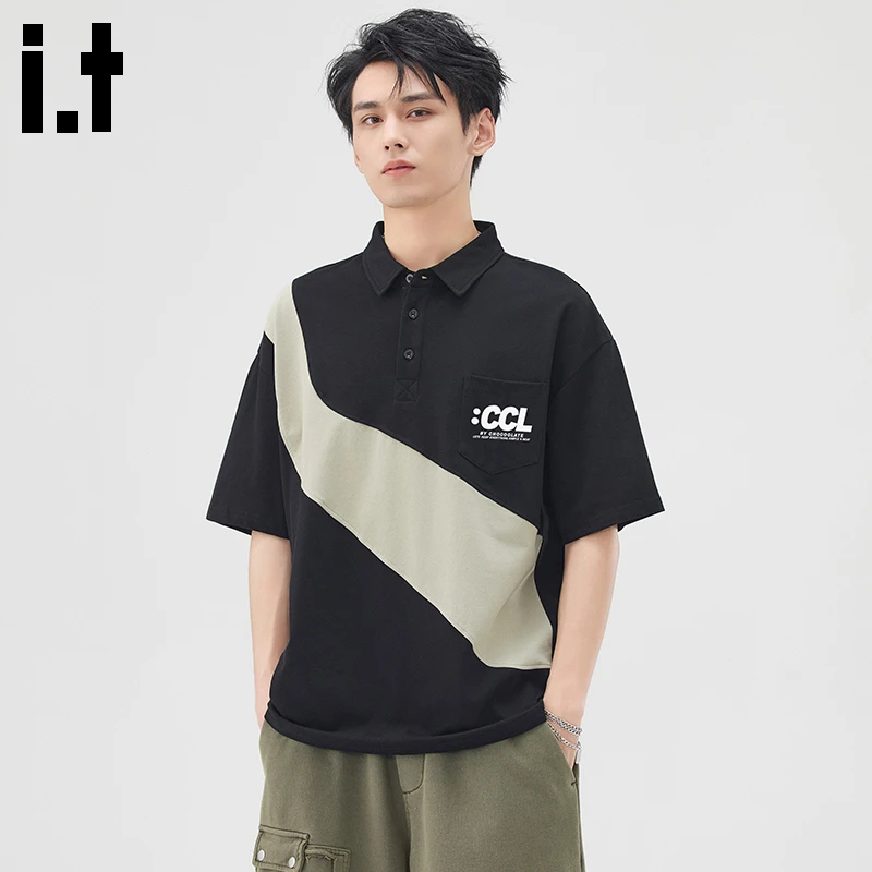 i.t:CHOCOOLATEpolo衫夏季撞色短袖2025新款休闲半袖运动男士t恤