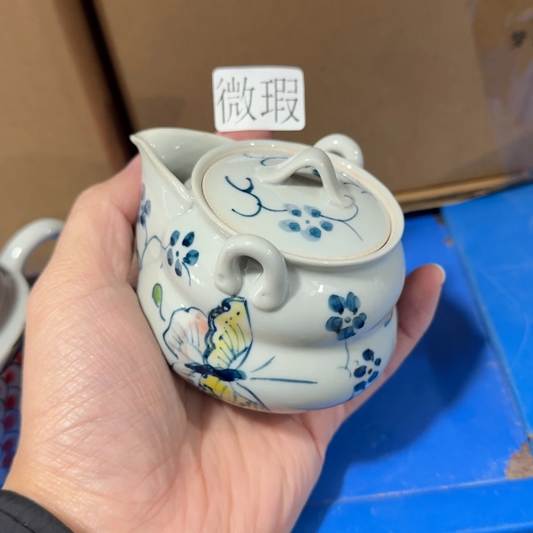 釉下手绘茶具微瑕