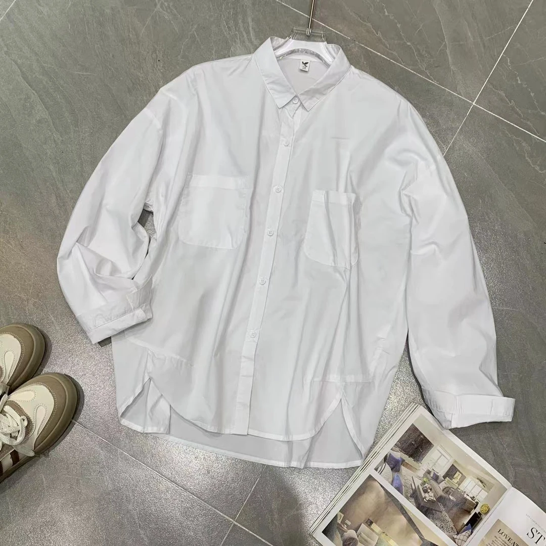 Z.X 不规则下摆设计款长袖衬衣 2322（C7）
