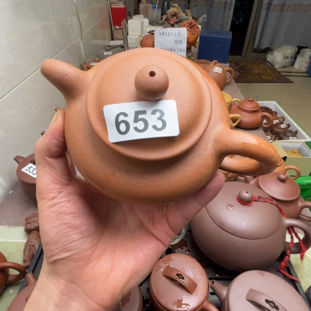 茶壶紫砂黄降坡30目420cc瑕疵