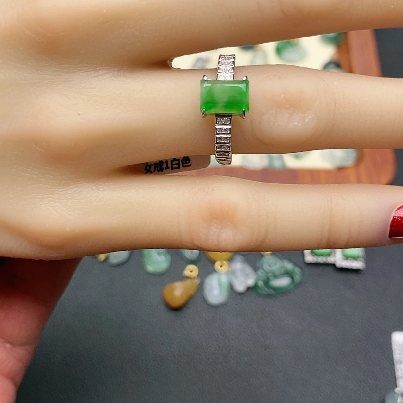 【闪购商品】翡翠戒指银S925镶嵌东****y戒指