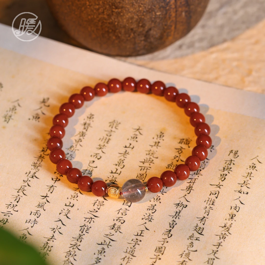 Nuanyan/暖言单圈玛瑙手串6mm搭配五条经手链H2932多样性发一