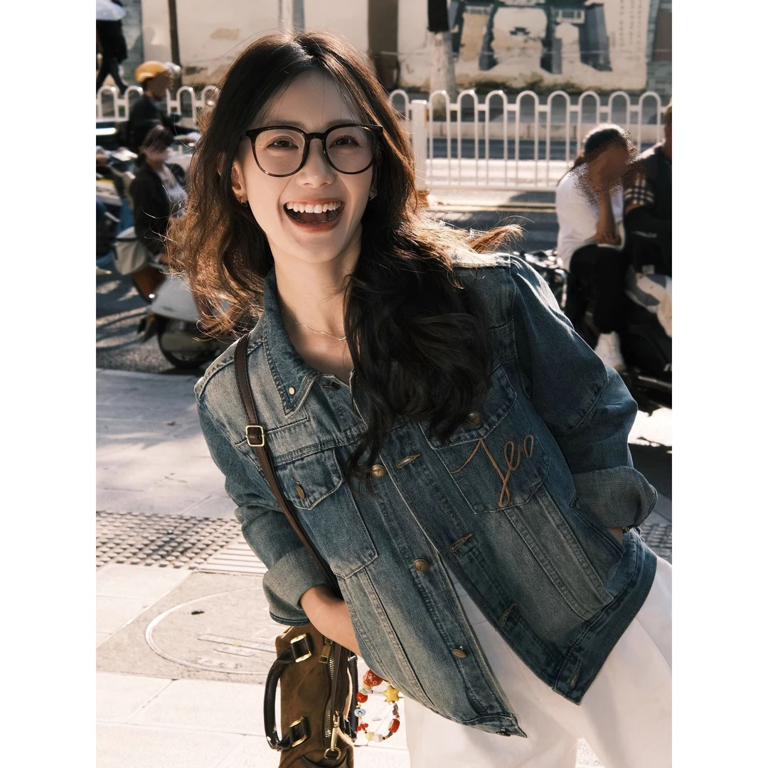 美式复古水洗牛仔外套女2025新款超好看秋季短款小个子休闲夹克潮