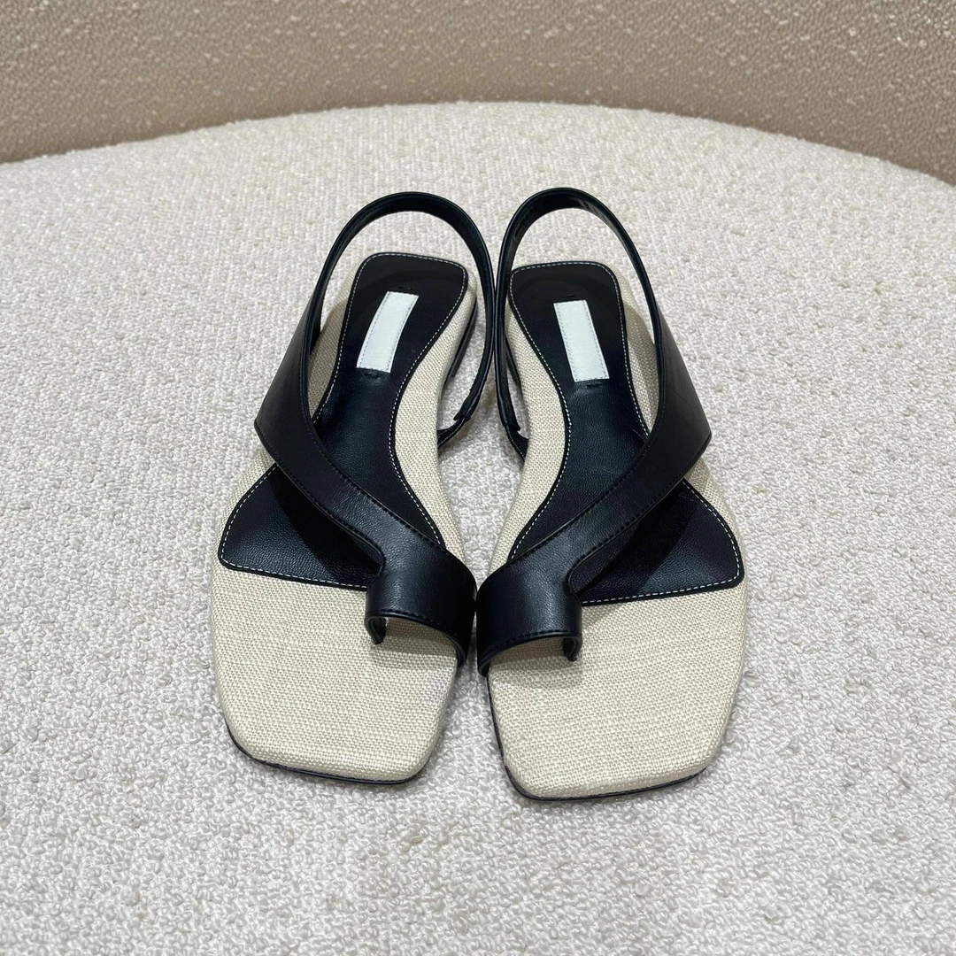 超软！~正品复古平底法式套趾凉鞋女外穿外穿时尚休闲凉拖罗马鞋