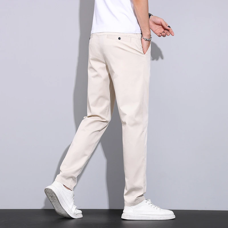 夏季男士休闲裤修身小直筒裤子男春秋男裤西裤长裤