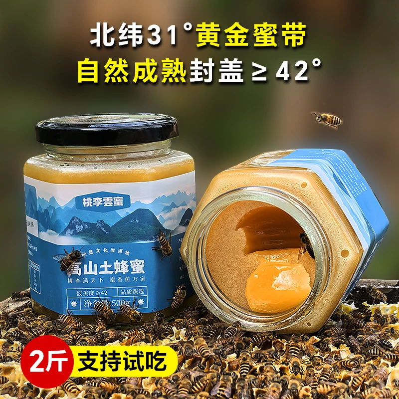 桃李蜂蜜高山土蜂蜜农家自产一年割木桶老巢压榨自然成熟原蜜