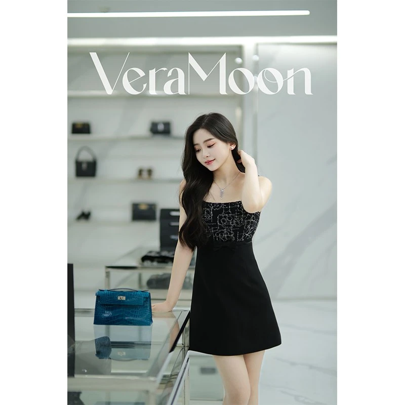 Rose Owner 5折粉丝福利～浮生若梦 黑色小香包臀A字连衣裙