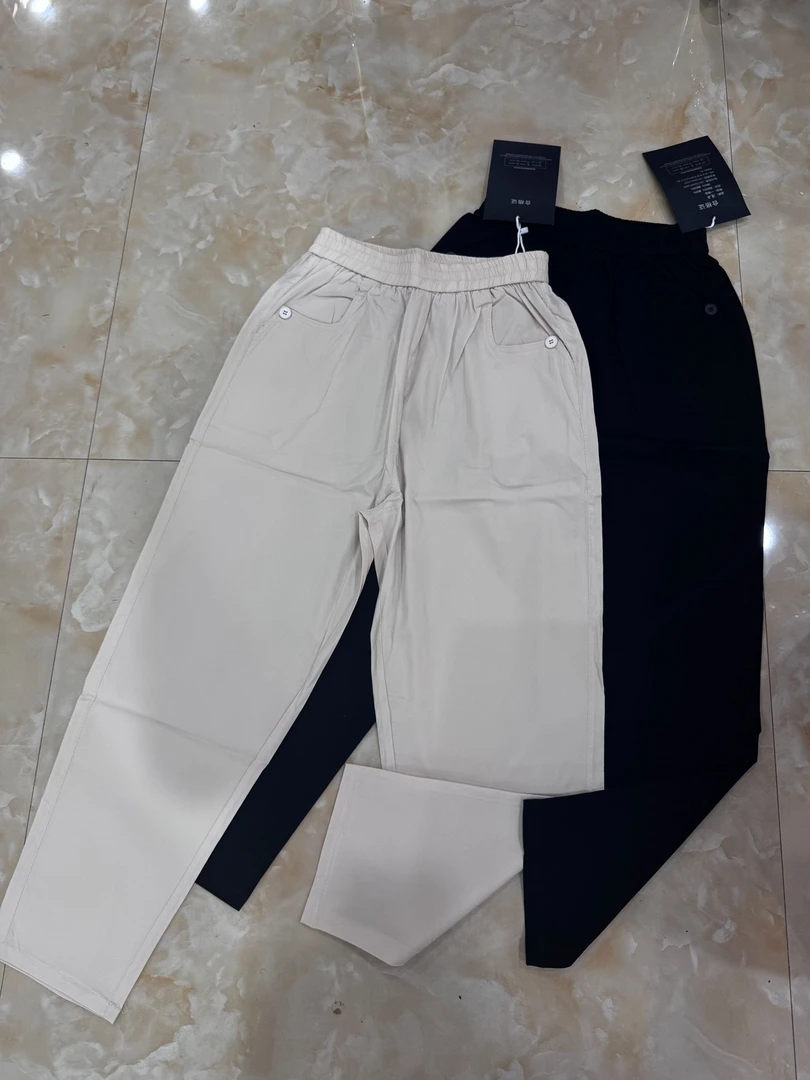 20235夏季新款宽松高腰哈伦裤休闲萝卜裤九分裤子