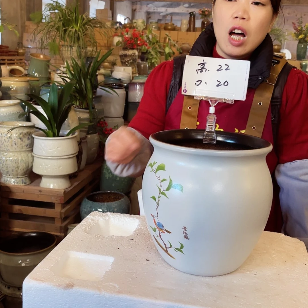 紫砂花盆高度22口径20