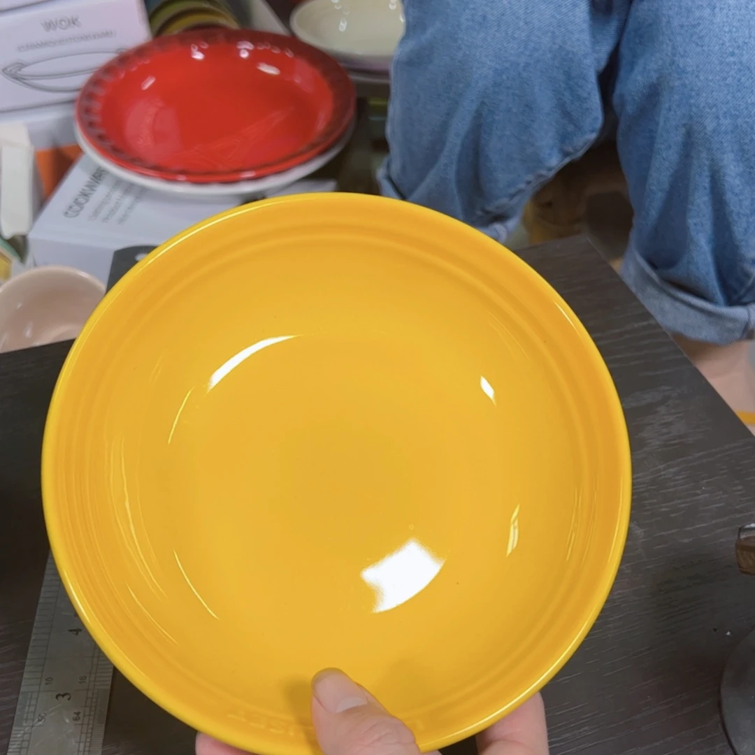 陶瓷落日黄燕麦碗