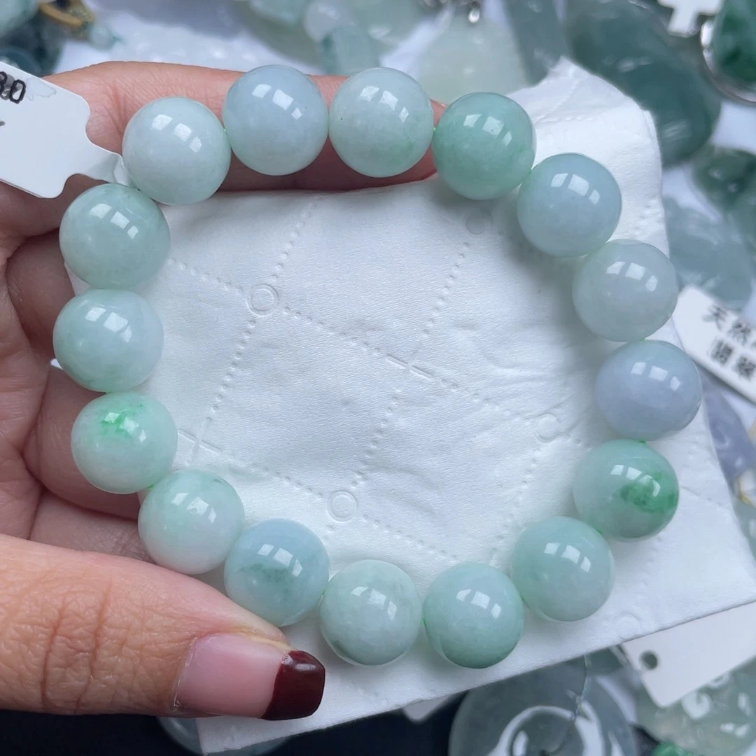 翡翠手链未镶嵌A****纯天然a货缅甸翡翠包邮