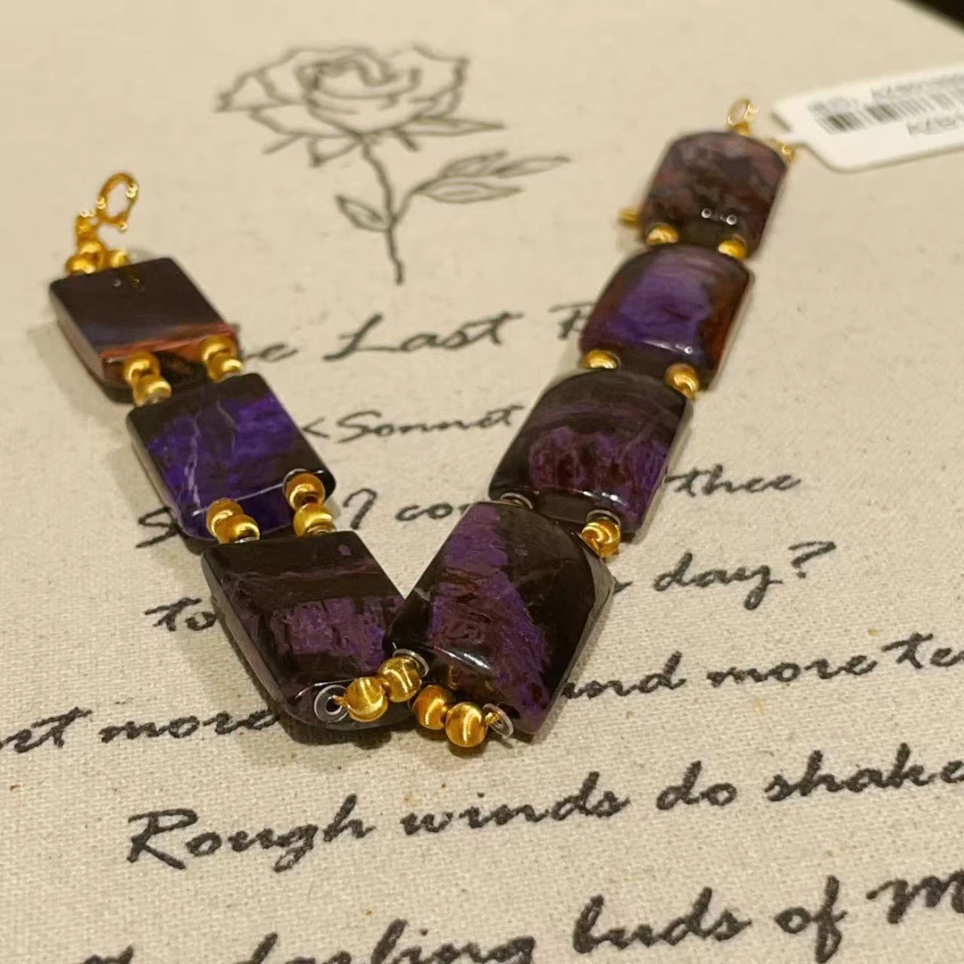 南非舒俱来夹层皇家紫手牌链S925（怀如）AZB10849