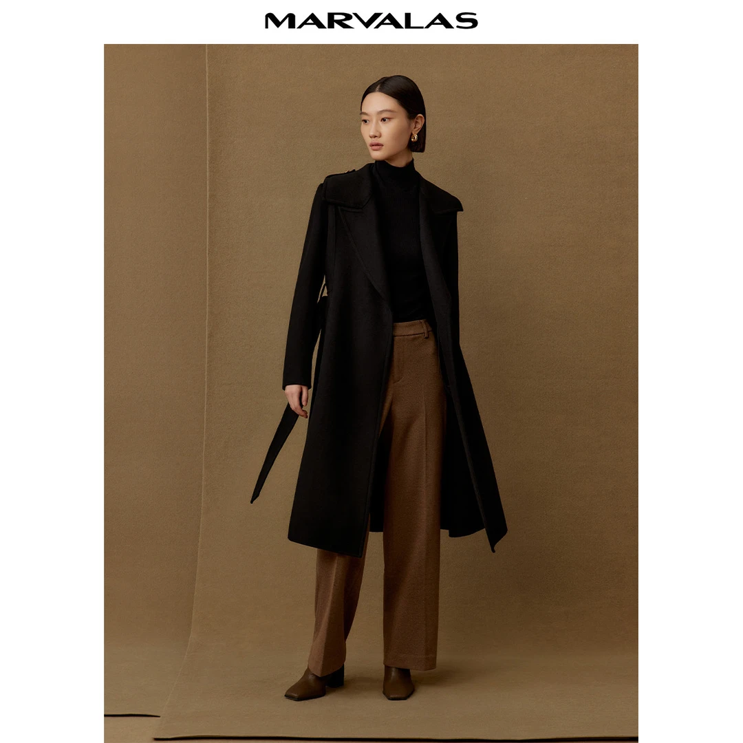 【籽言专属】全羊毛精纺双面呢大衣2023冬中长款收腰外套