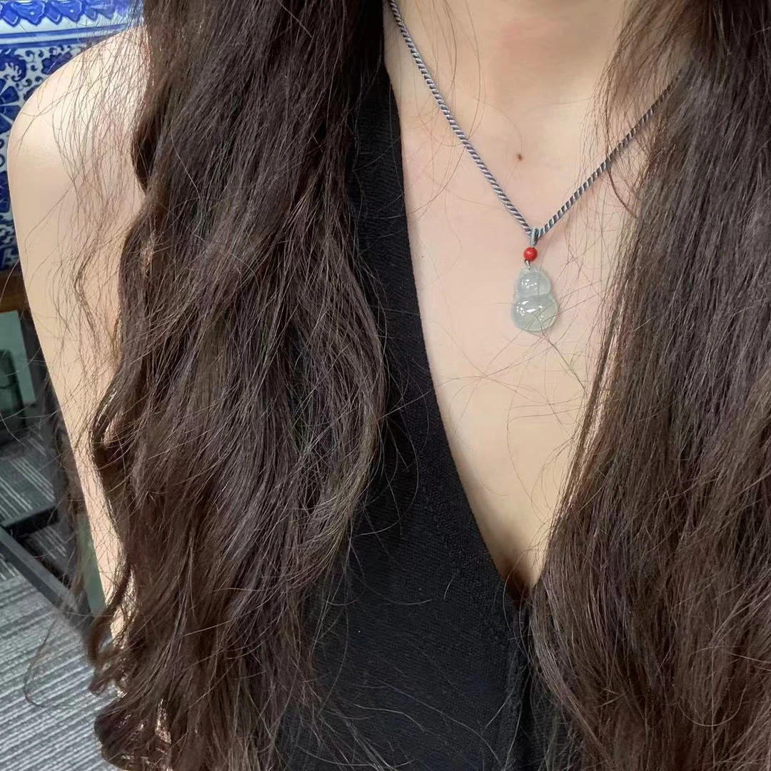 619 W6葫芦天然翡翠吊坠多样性发一