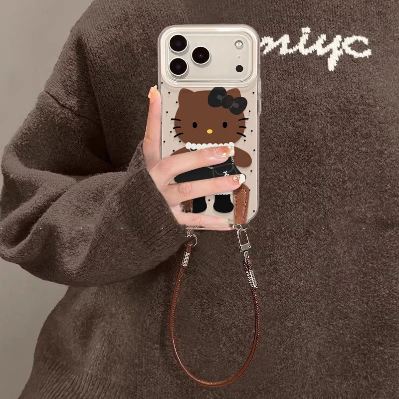 白底大孔凯特背包适用苹果17手机壳iPhone16华为OPPO小米vivo卡通