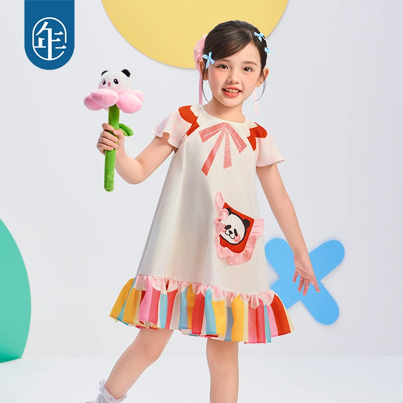 【盼达派对】年衣女童连衣裙2025年夏季新款可爱卡通礼服短袖裙子