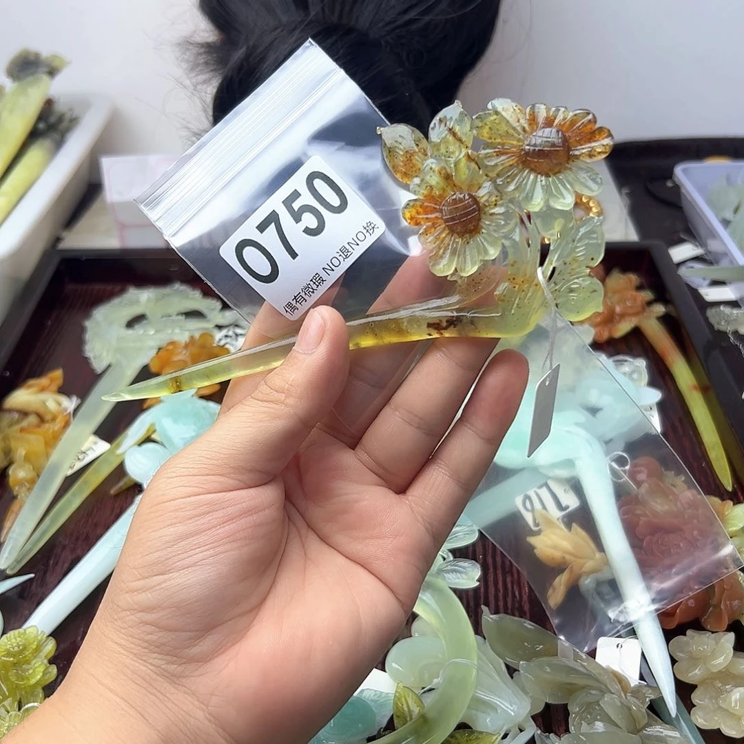 蛇纹石玉合金发饰傻*晴