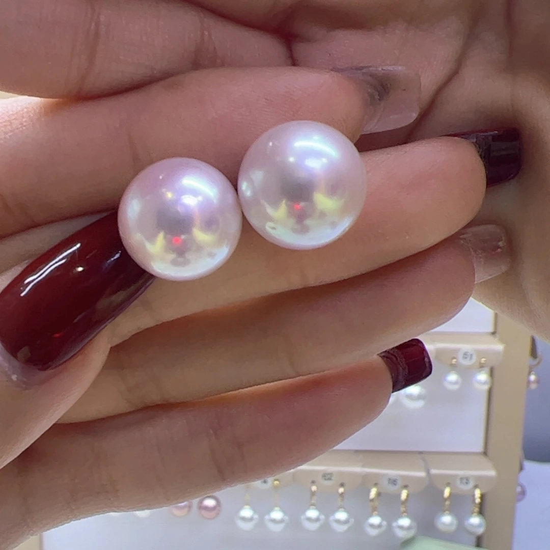 淡水珍珠耳饰18K金镶嵌