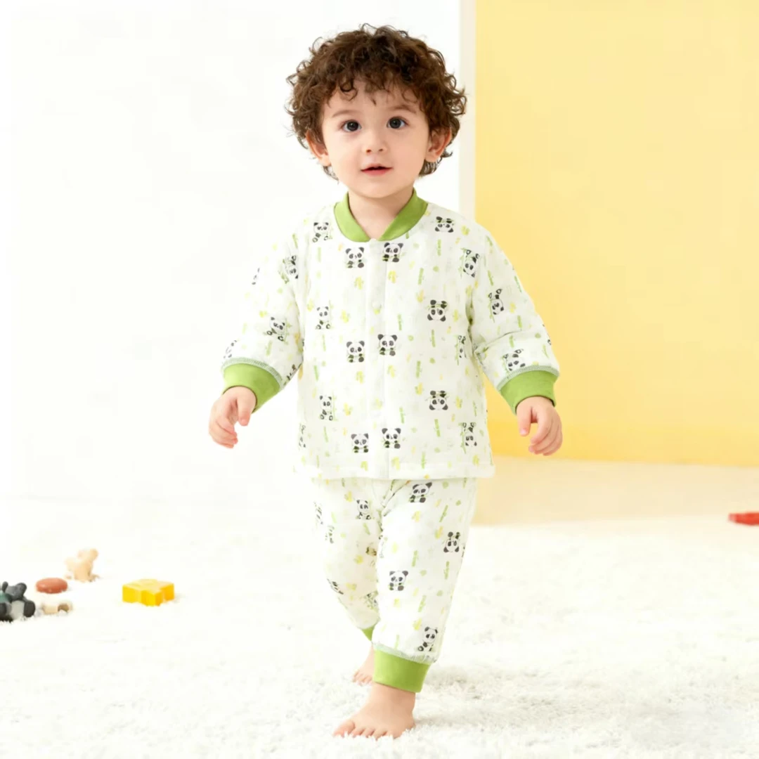 【少量现货】40克薄棉婴儿纯棉套装秋吸汗家居服睡衣保暖A类小清新