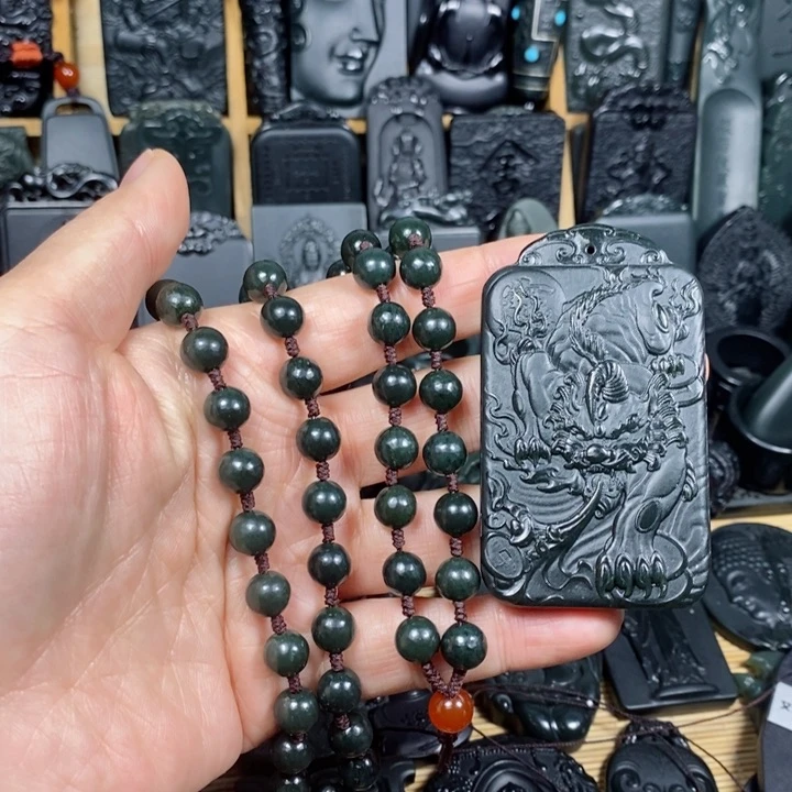 和田玉（青玉）颈饰未镶嵌