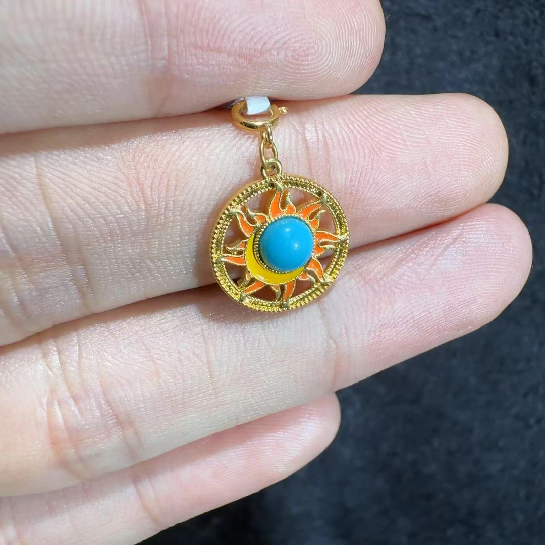 18k金珐琅太阳美松滴溜