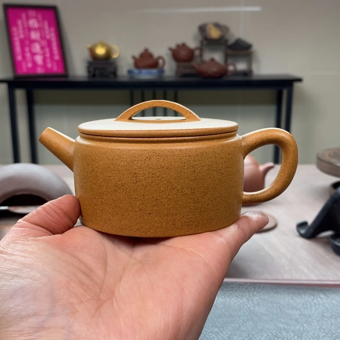 茶壶紫砂黄金段汉瓦180cc精工半手