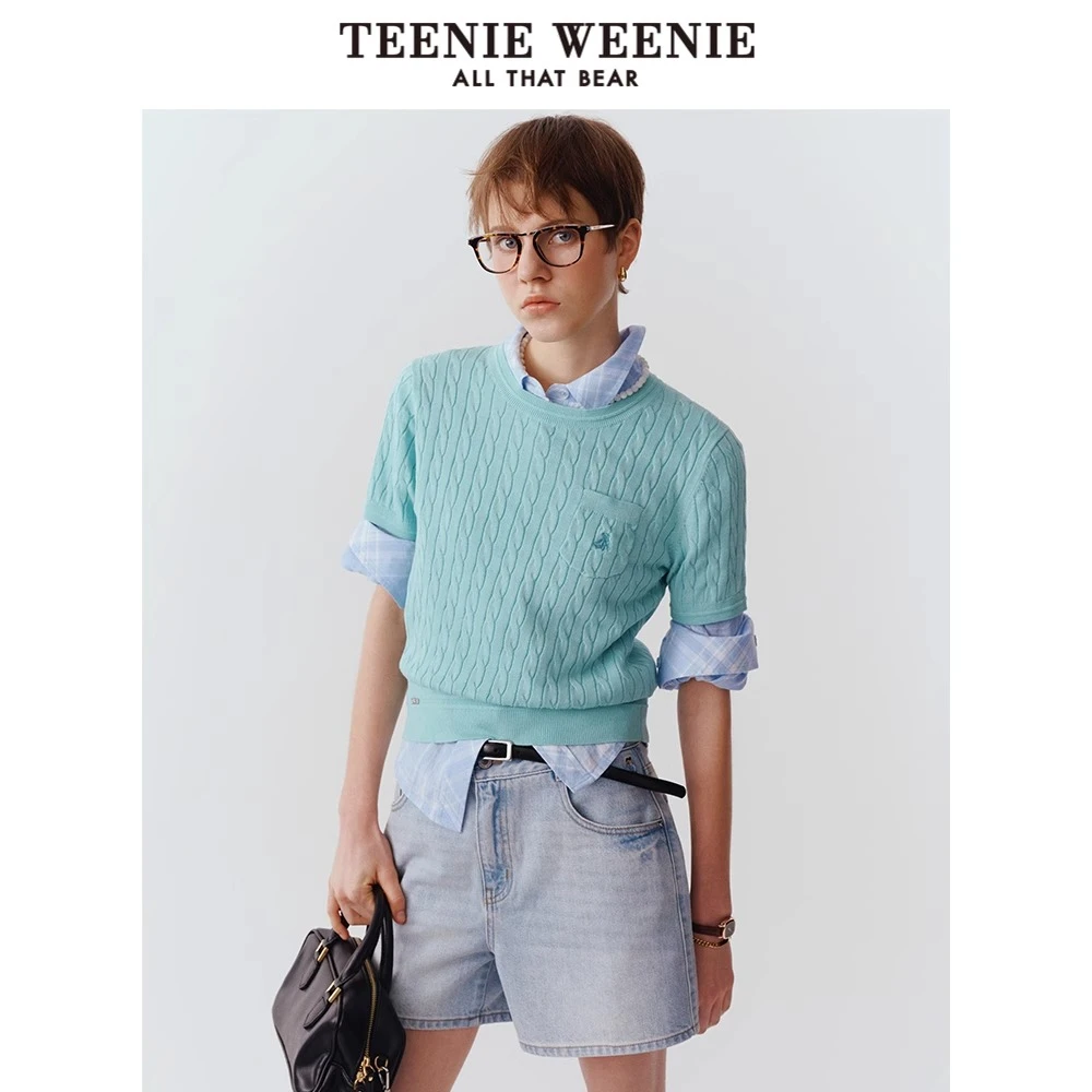 Teenie Weenie小熊25年新款男女同款绞花毛衣女TTKW252403E
