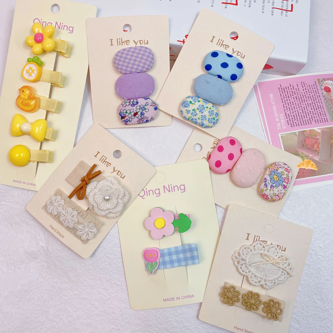 XSZ706 儿童组合发夹鸭嘴夹可爱小花发饰发卡发夹卡通女童