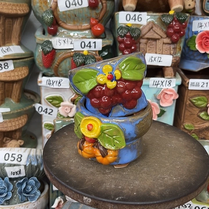 紫砂花盆粗陶材质多肉花盆